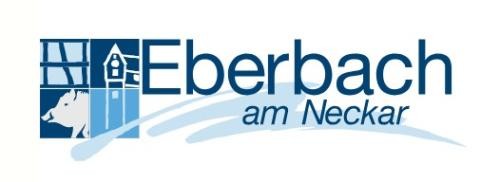 Logo in Blau-Tönen und dem Schriftzug Eberbach am Neckar
